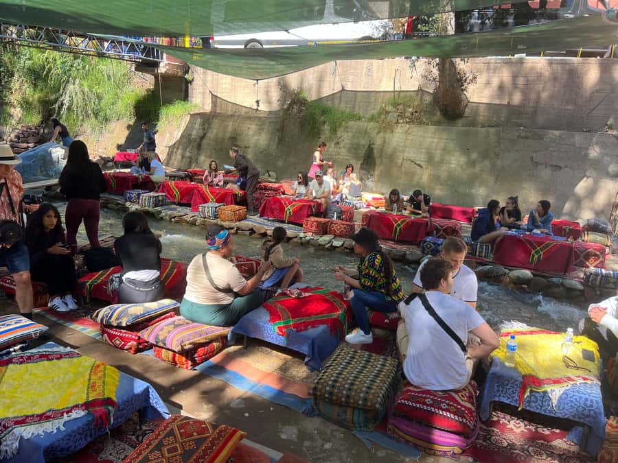 Marrakech: Atlas Mountains, Ourika Valley, Waterfall & Lunch - The river stop and lunch at Setti Fadma