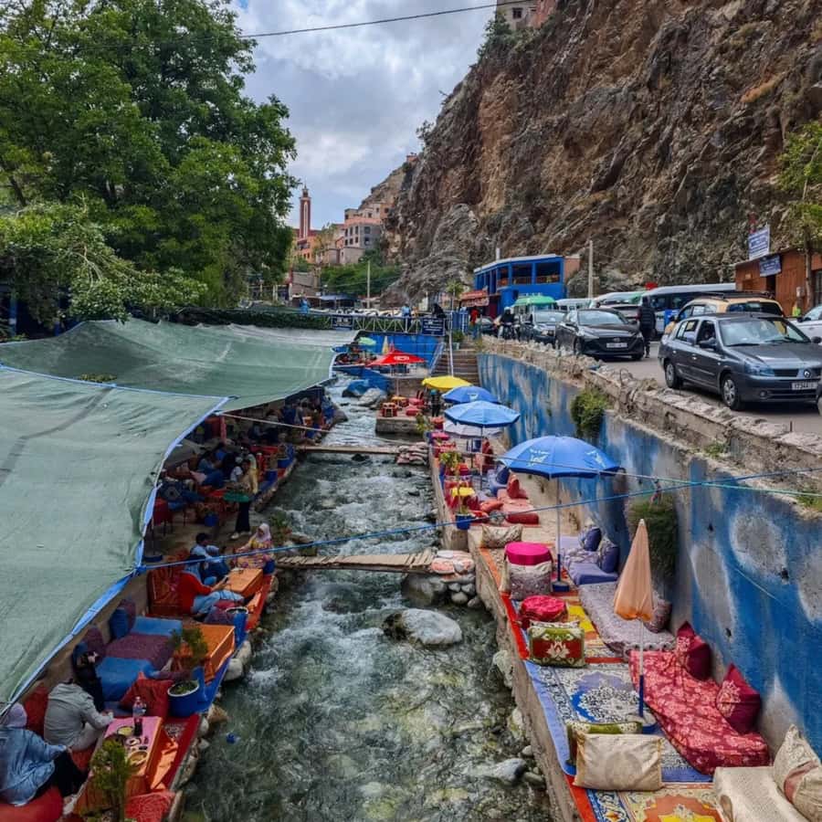 Marrakech: Ourika Valley, Atlas Mountains & Waterfalls Tour - Lunch by the river, with time to choose