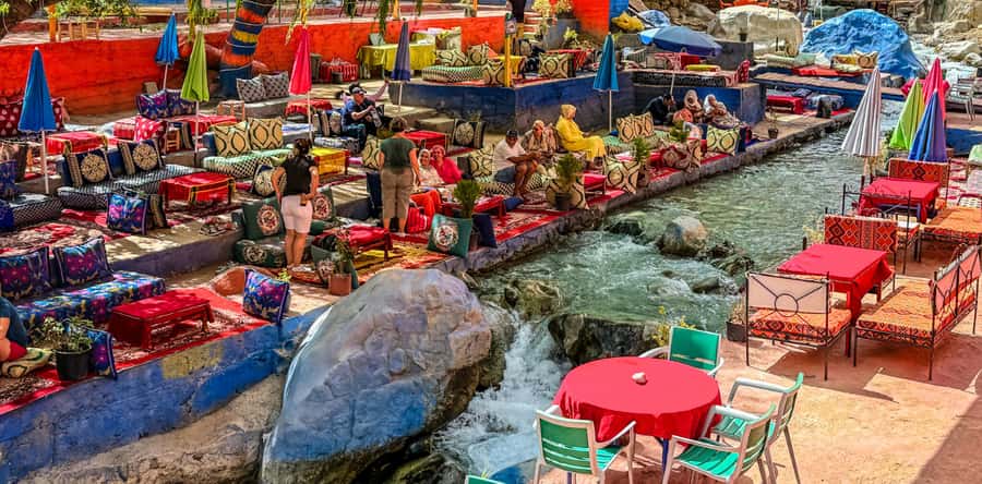 Marrakesh: Ourika Waterfalls, Atlas Mountains, Guide + Lunch - Lunch beside the Ourika River