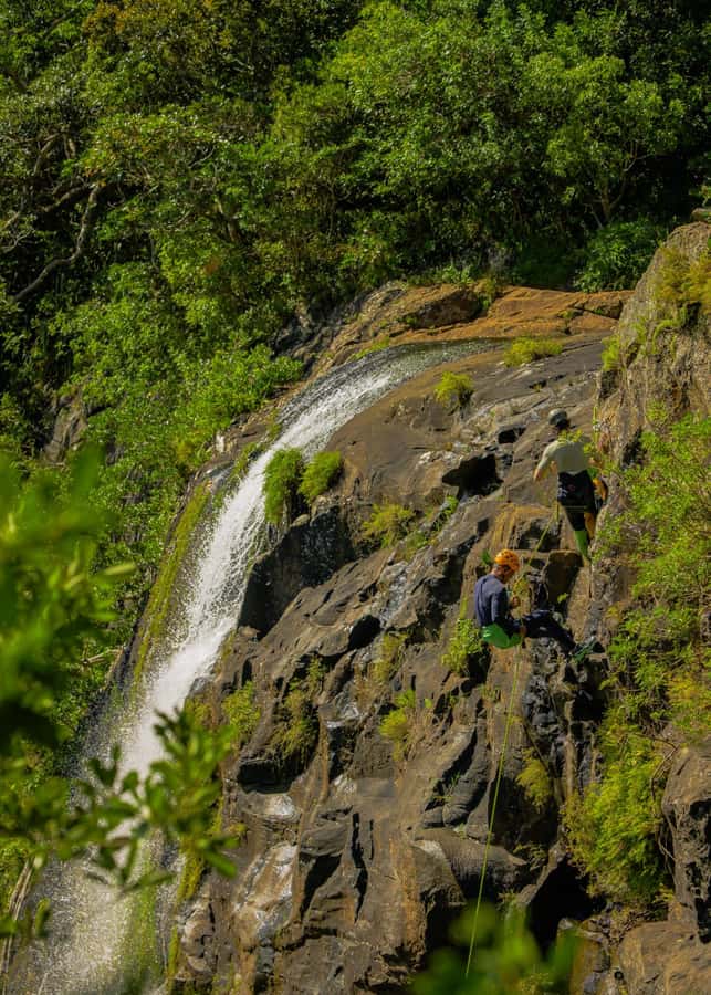 Mauritius: Tamarind Falls Canyoning Adventure - Three rappels beside the waterfalls