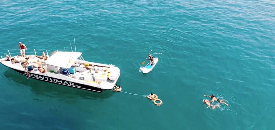 Nerja: Maro Waterfall Boat Trip with Paddleboarding & Drink - Swimming and snorkeling in clear coastal water