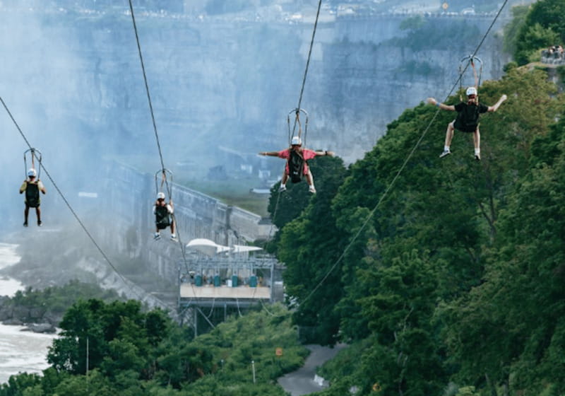 Niagara Falls, Canada: Early Bird Zip Line to The Falls - Arriving at the Falls Observation Landing Deck