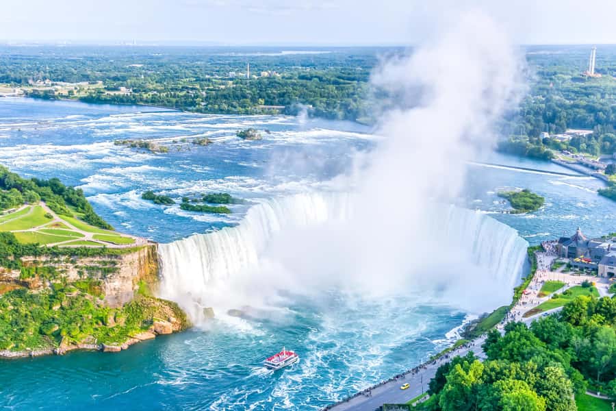 Niagara Falls: Canadian and American Deluxe Day Tour - Cave of the Winds puts you under Bridal Veil Falls