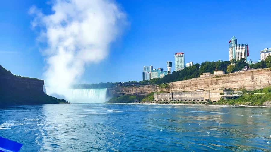 Niagara Falls, NY: Maid of the Mist Boat & Falls Sightseeing - Riding the Maid of the Mist toward the American Falls
