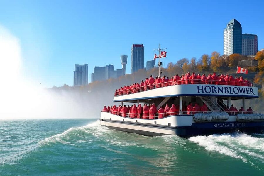 Niagara Falls, ON: Guided Tour with Boat, Skylon & Journey - Journey Behind the Falls puts you beside the roar