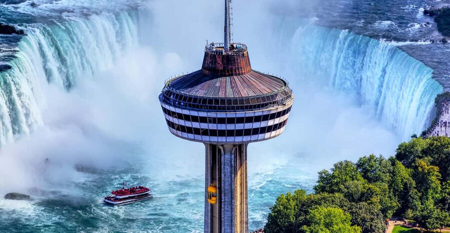 Niagara Falls: Premium Tour, Boat & Journey Behind the Falls - Skylon Tower from 520 feet above the gorge