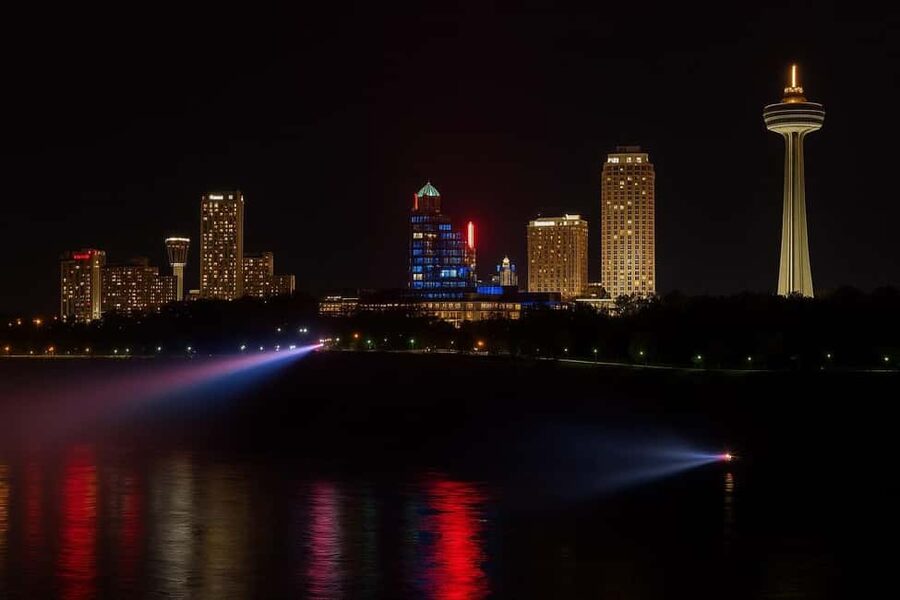 Niagara Falls: Skylon Tower, Fireworks & Walking Tour Canada - Watching the falls change after sunset