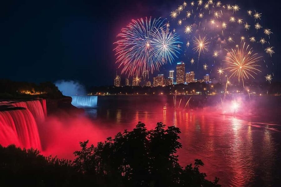 Niagara Falls: Skylon Tower, Fireworks & Walking Tour Canada - Meeting point, timing, and useful preparation