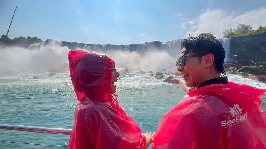 Niagara Falls Tour: Skylon, Journey Behind Falls & Boat Ride - The walk through the Falls area