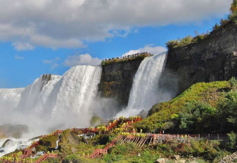 Niagara Falls: US & Canada Full-Day Tour & Lunch - Cave of the Winds puts you beside Bridal Veil Falls