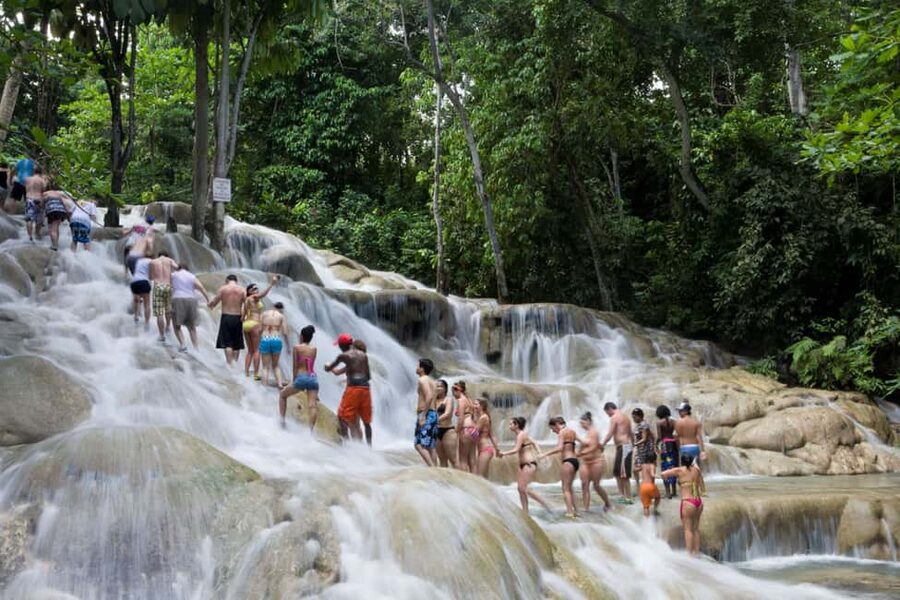 Ocho Rios: Bamboo Beach Club & Dunn’s River Falls - Dunn’s River Falls starts the day with wet feet