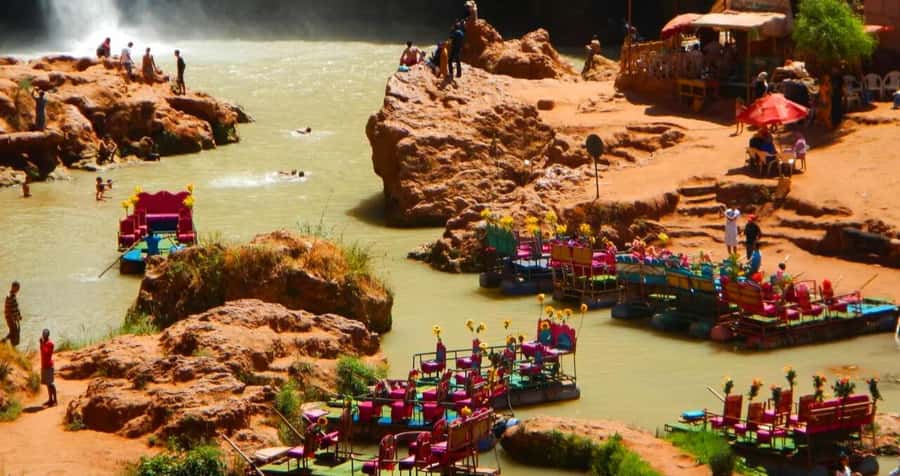 Ouzoud Waterfalls: Majestic Guided Hike and Adventure - First views of the 110-meter Ouzoud Waterfalls
