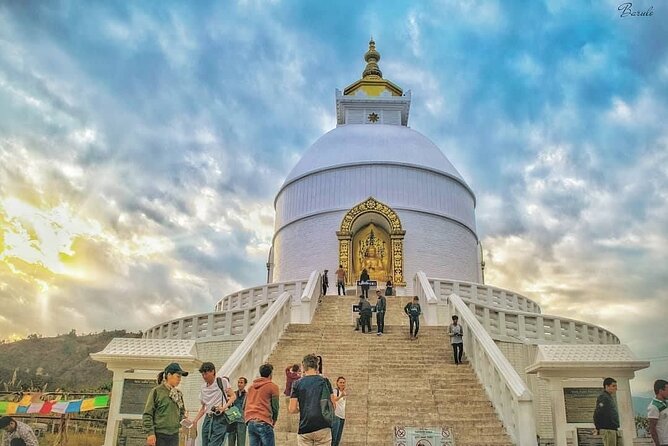 Pokhara in 5 Hours: Lake, Museum, Cave, Falls & Pagoda Hill - World Peace Pagoda finishes the route above Pokhara