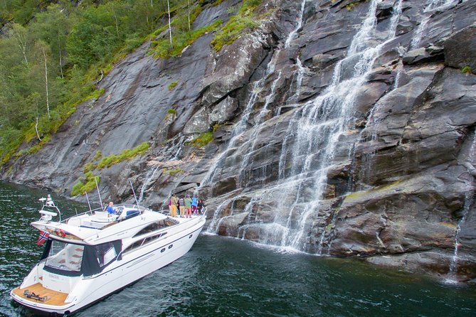 Private Fjord and waterfalls cruise to Modal- Mostraumen - Leaving Bergen beneath the seven mountains