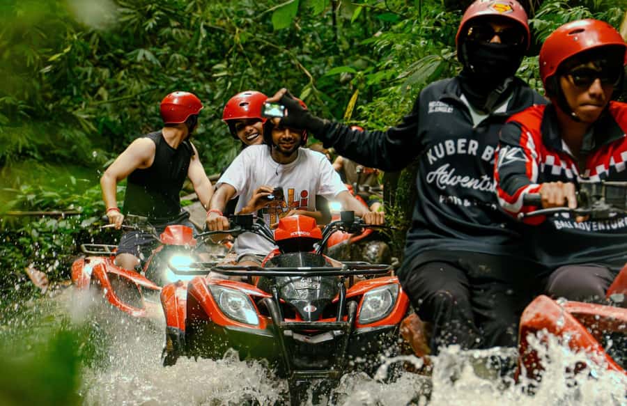 Quad Bike Bali With Tunnel & Waterfall Tour - Through rice fields and Bali’s green countryside