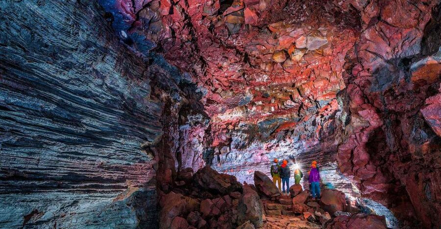 Raufarhólshellir: Lava Falls Adventure Tour - Checking in before the underground trek