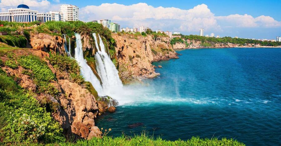 Relax Boat Tour in Antalya with Lunch, Swim & Waterfalls - The first swim at Lower Düden Waterfall