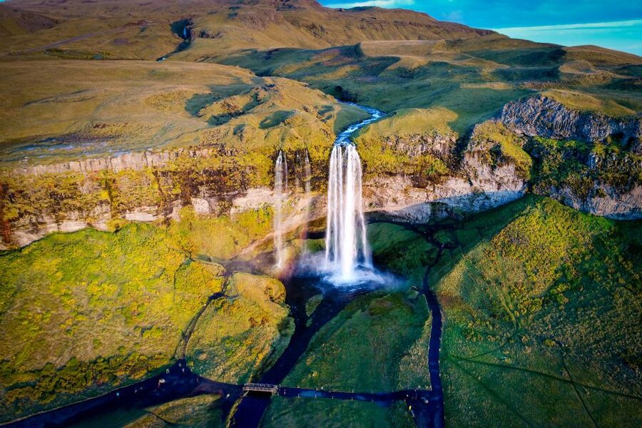 Reykjavík: South Coast Waterfalls, Black Sand & Glacier Tour - Skógafoss, the 60-meter waterfall