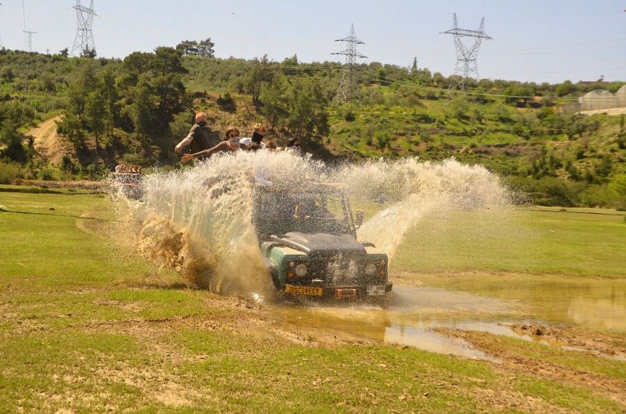 Side: Green Canyon and Waterfall Jeep Safari with Lunch - Water fights, foam, and the real character of the safari