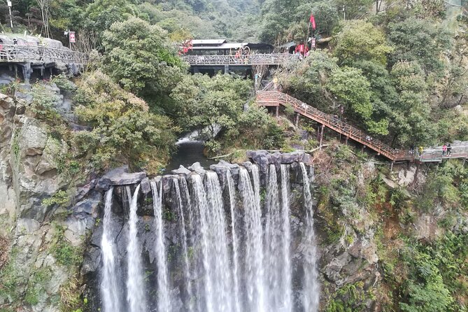 Skywalk Glass Bridge Waterfall Mountain Ancient Cave Private Tour - What the waterfall and mountain section is really like
