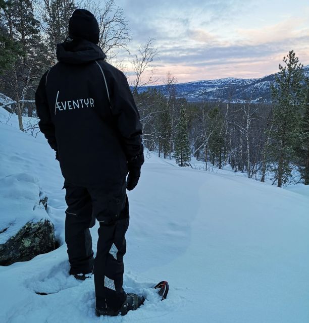 Snowshoeing Adventure to the Enchanting Frozen Waterfall - Learning snowshoes before the trail begins