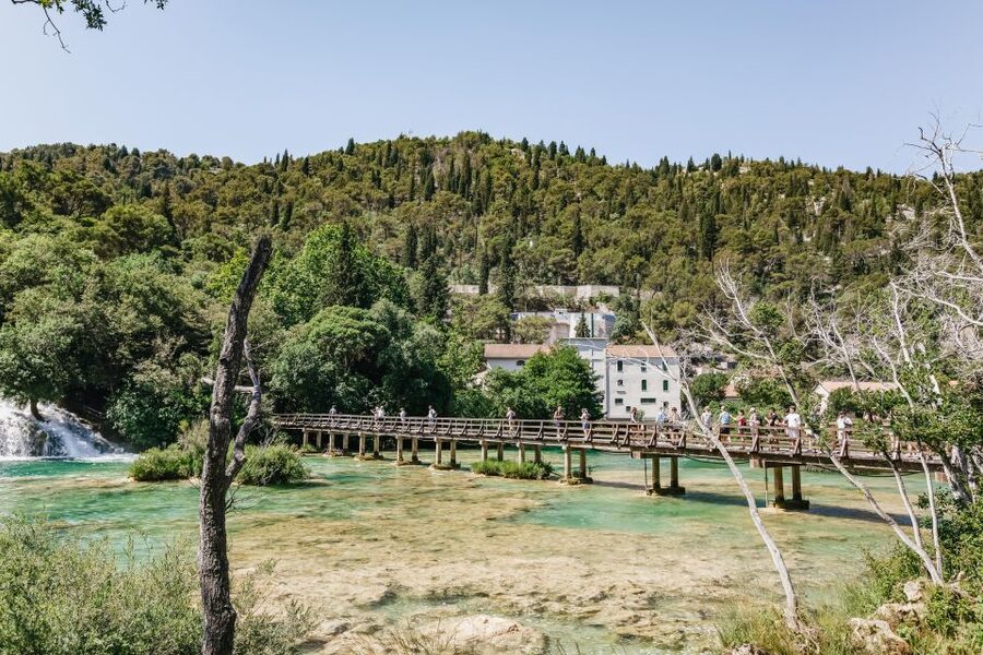 Split: Krka Waterfalls Trip with Boat Cruise and Swimming - Primošten: two hours for sea, streets, and lunch
