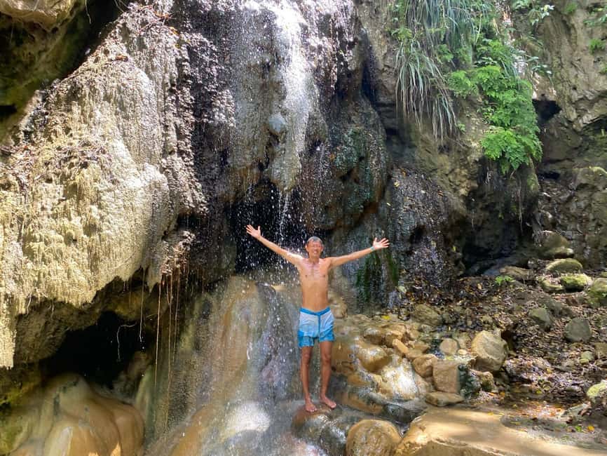 St Lucia: Mud Baths, Waterfall & Tet Paul Trail Tour - Toraille Waterfall and a welcome cool-off