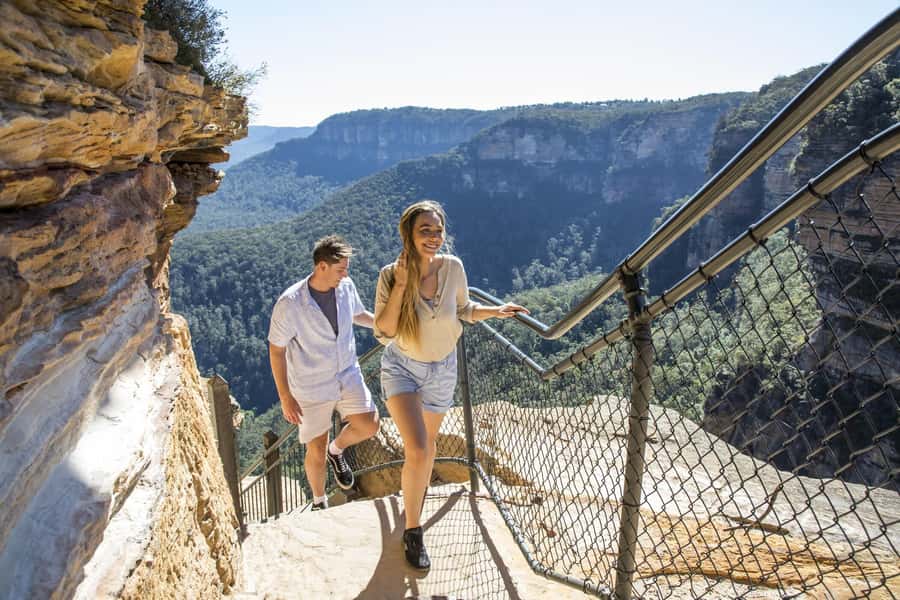 Sydney: Waterfall Bushwalk and Blue Mountain Sunset Day Trip - Wentworth Falls is worth the stairs