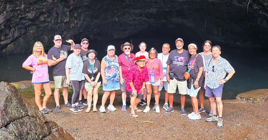 Tahiti Half Day Small Group Circle Tour - Waterfalls & Caves - Cool air and basalt walls at Maraa Caves
