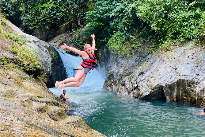 Trekking to Waterfall Adventure Tubing 45 mins. (Only Khao lak) - Hinlad Waterfall and coffee in bamboo cups