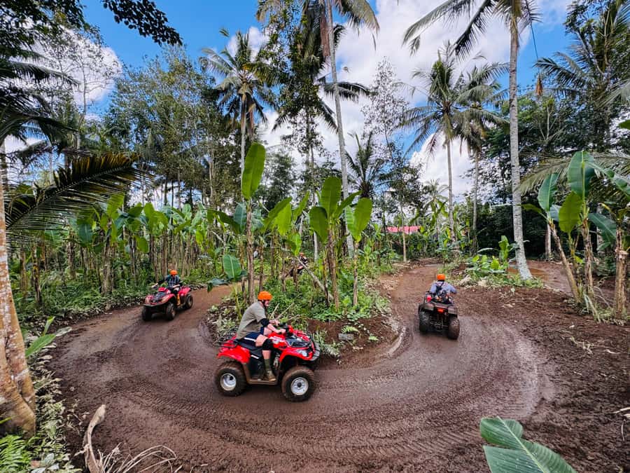 Ubud: Gorilla Face Quad Bike, Jungle Swing, Waterfall & Meal - Transport, timing, and the cost of $46