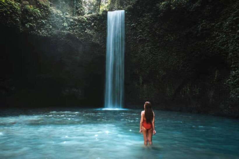 Ubud: Water Temple, Rice Terrace, and Waterfalls Tour - Tibumana Waterfall: a walk, a swim, and a calmer mood