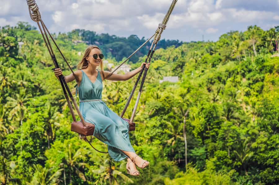 Ubud: Waterfall, Rice Terraces & Monkey Forest Private Tour - Tegalalang Rice Terrace and the jungle swing