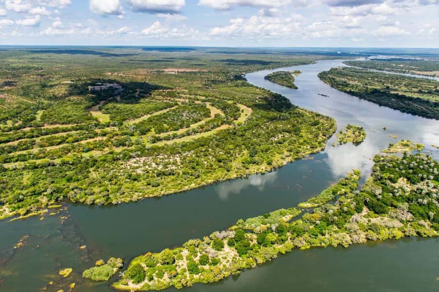 Victoria Falls Scenic Day Tour with Lunch & Helicopter Tour - The helicopter view over the Zambezi