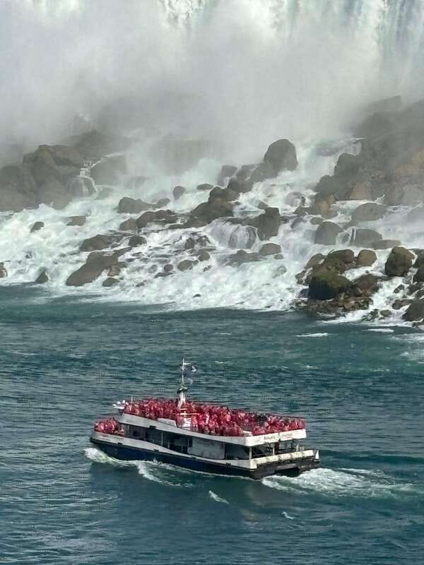 Walking Tour of Niagara Falls Canada and Hornblower Boat - Horseshoe Falls from the Hornblower boat